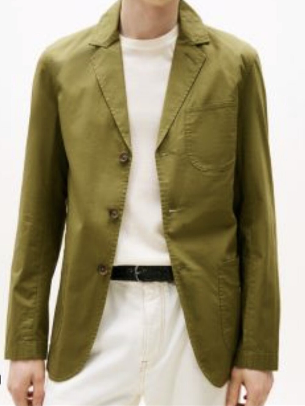 New With Tags! Tommy Hilfiger Olive Green Stretch Cotton Poplin Blazer